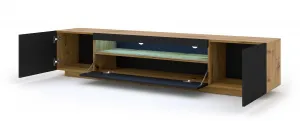 ArtBm TV stolík AURA 200 | dub artisan/čierny mat