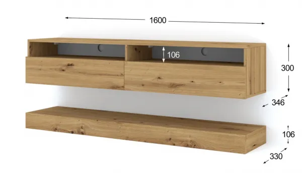 ArtBm TV stolík DUO 160 | dub artisan