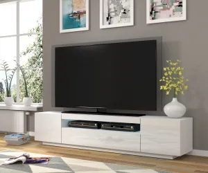 ArtBm TV stolík AURA 200 | biely - biely lesk