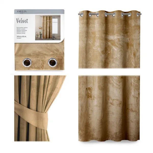 ArtFlhf Tieniaci záves VELVET Eyelets K | 140 x 245 cm Farba: Biela