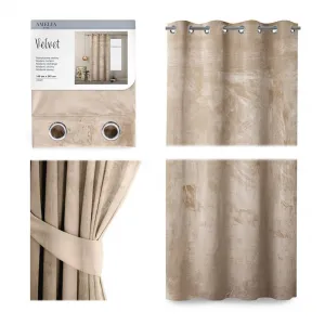 ArtFlhf Tieniaci záves VELVET Eyelets K | 140 x 245 cm Farba: Biela