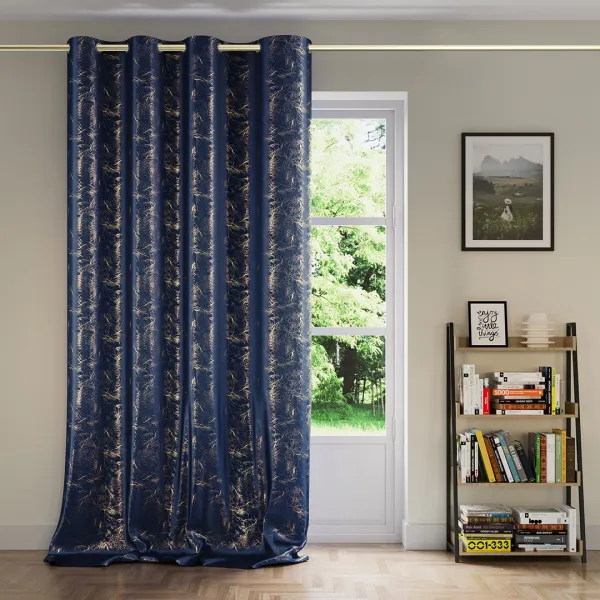ArtFlhf Tieniaci záves VELVET LIGHTNING K | 140 x 270 cm Farba: Modrá - Navy