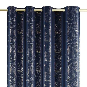 ArtFlhf Tieniaci záves VELVET LIGHTNING K | 140 x 270 cm Farba: Modrá - Navy