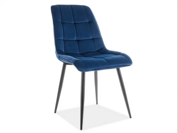 Jedálenská stolička CHIC VELVET černá Signal Skořicová