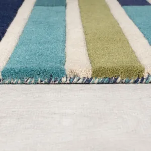 Flair Rugs koberce Ručne všívaný behúň Illusion Piano Green/Multi - 60x230 cm