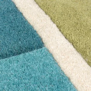 Flair Rugs koberce Ručne všívaný behúň Illusion Piano Green/Multi - 60x230 cm
