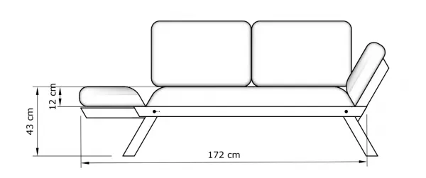 MarLiving Skladacia futonová pohovka BREEZIO 01 170 cm z masívu/modrá