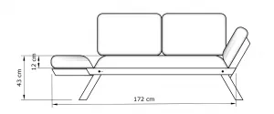 MarLiving Skladacia futonová pohovka BREEZIO 01 170 cm z masívu/modrá