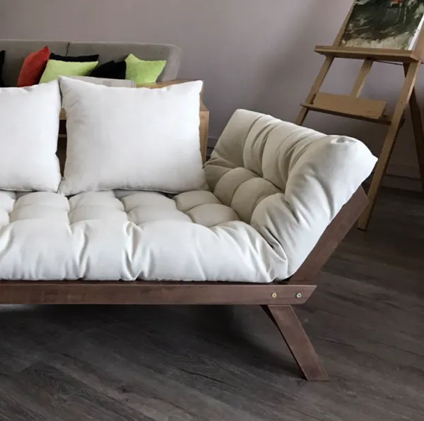 MarLiving Skladacia futonová pohovka BREEZIO 03 170 cm z masívu/modrá
