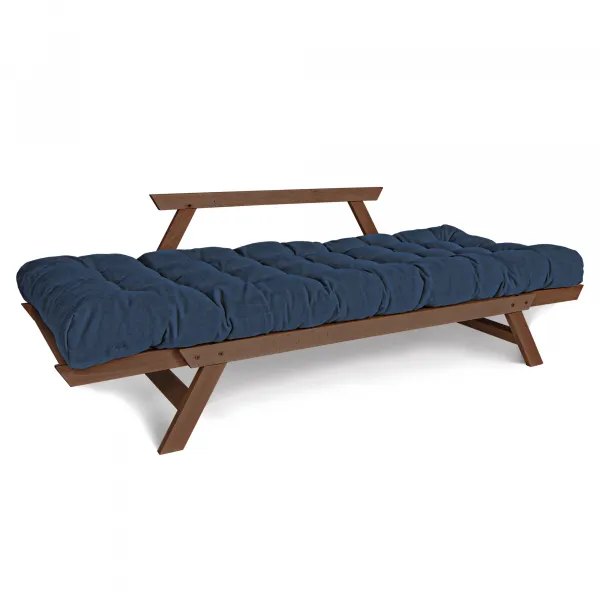 MarLiving Skladacia futonová pohovka BREEZIO 03 170 cm z masívu/modrá