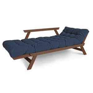 MarLiving Skladacia futonová pohovka BREEZIO 03 170 cm z masívu/modrá