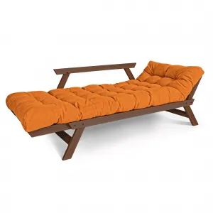 MarLiving Rozkladacia futonová pohovka BREEZIO 03 170 cm z masívu/oranžová