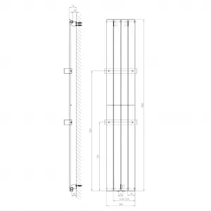 SAPHO - COLONNA vykurovacie teleso 298x1800 bridlica s texturou IR144