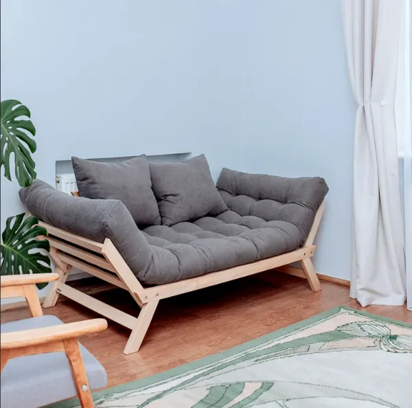 MarLiving Rozkladacia látková pohovka BREEZIO 02 170 cm z masívu/sivá