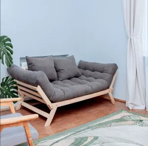 MarLiving Rozkladacia látková pohovka BREEZIO 02 170 cm z masívu/sivá