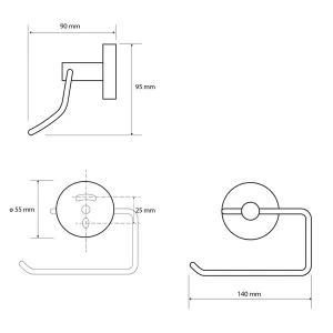 SAPHO - X-ROUND E držák toaletního papíru, chrom XR704