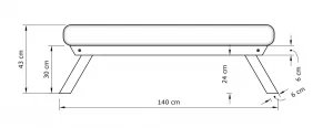 MarLiving Lavica BREEZIO 01 140 cm z masívu/modrá