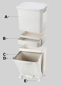 Recyklačný kontajner 42L krém Nardan
