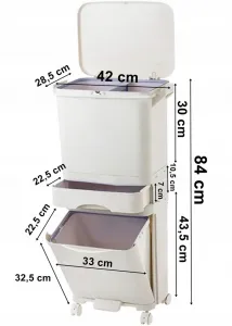 Recyklačný kontajner 42L krém Nardan