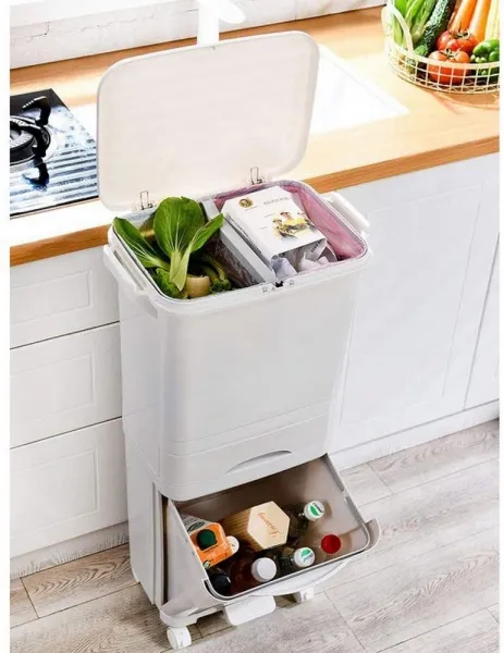 Recyklačný kontajner 42L krém Nardan