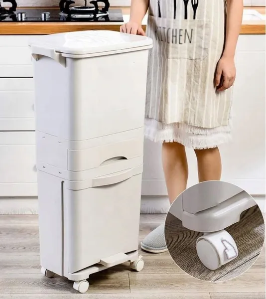 Recyklačný kontajner 42L krém Nardan