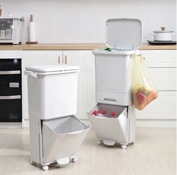 Recyklačný kontajner 42L krém Nardan