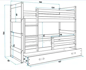 BMS Detská poschodová posteľ RICO | 80 x 160 cm FARBA KONŠTRUKCIE: Biela, DOPLNKOVÁ FARBA: Zelená