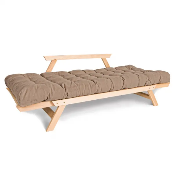 MarLiving Skladacia futonová pohovka BREEZIO 01 170 cm z masívu/béžová