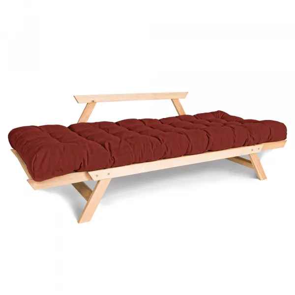 MarLiving Rozkladacia futonová pohovka BREEZIO 02 170 cm z masívu/červená