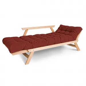 MarLiving Rozkladacia futonová pohovka BREEZIO 02 170 cm z masívu/červená