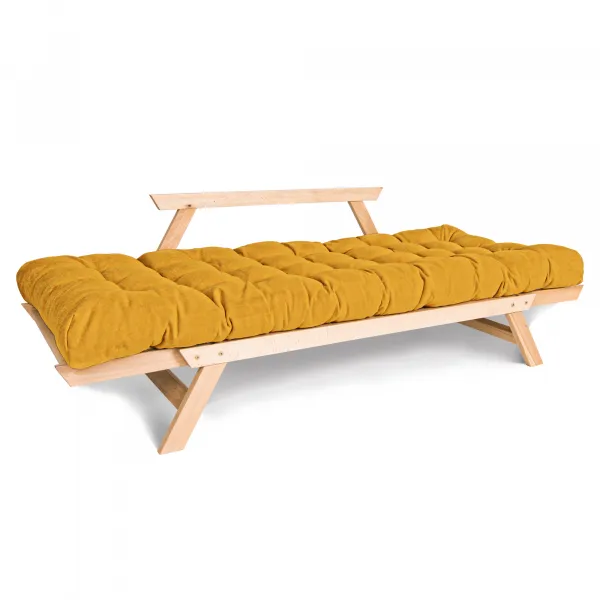 MarLiving Rozkladacia futonová pohovka BREEZIO 01 170 cm z masívu/žltá