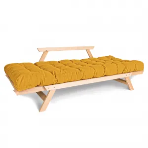 MarLiving Rozkladacia futonová pohovka BREEZIO 01 170 cm z masívu/žltá