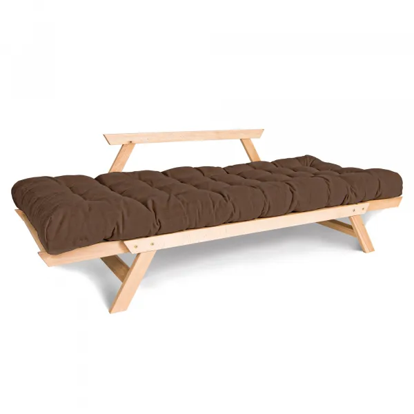 MarLiving Skladacia futonová pohovka BREEZIO 01 170 cm z masívu/hnedá