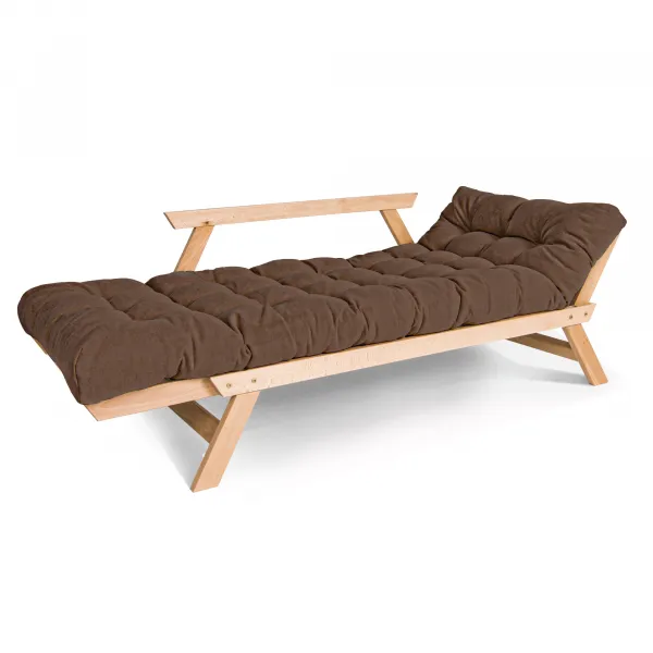 MarLiving Skladacia futonová pohovka BREEZIO 01 170 cm z masívu/hnedá