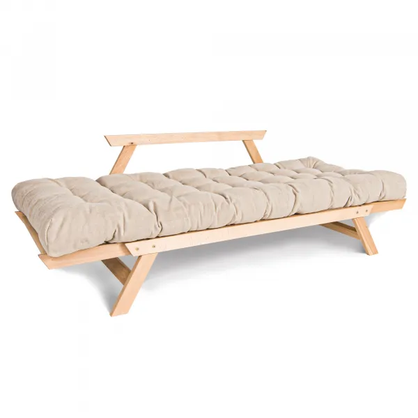 MarLiving Rozkladacia futonová pohovka BREEZIO 02 170 cm z masívu/krémová