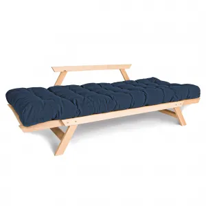MarLiving Skladacia futonová pohovka BREEZIO 01 170 cm z masívu/modrá