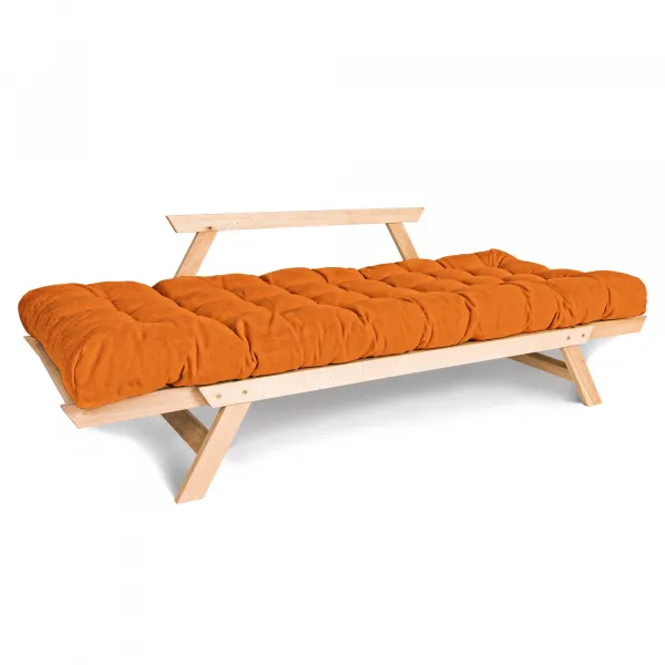 MarLiving Skladacia futonová pohovka BREEZIO 01 170 cm z masívu/oranžová