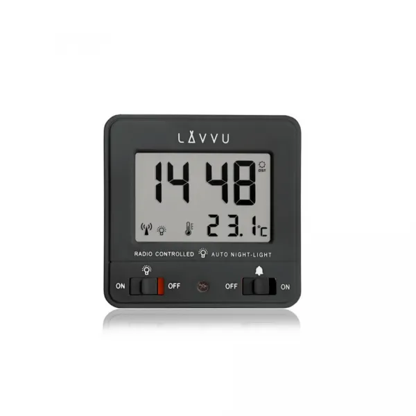 LAVVU Digitálny budík riadený rádiovým signálom