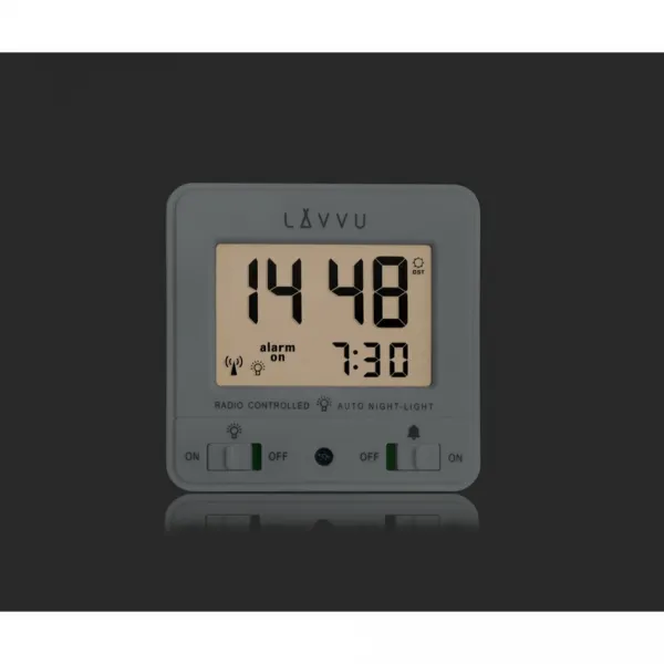 LAVVU Digitálny budík riadený rádiovým signálom