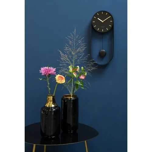 Karlsson 5822BK Dizajnové kyvadlové nástenné hodiny, 50 cm