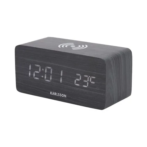 Karlsson 5933BK LED budík/hodiny s nabíjaním 15 cm