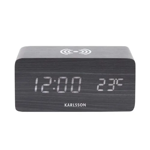 Karlsson 5933BK LED budík/hodiny s nabíjaním 15 cm