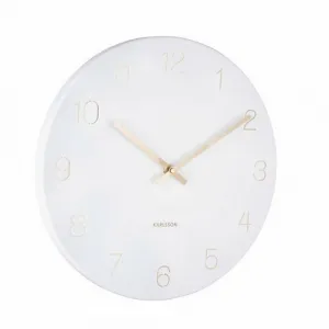 Karlsson 5788WH dizajnové nástenné hodiny, pr. 30 cm