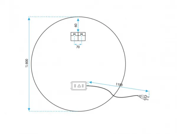LED zrkadlo 70CM FFJ70