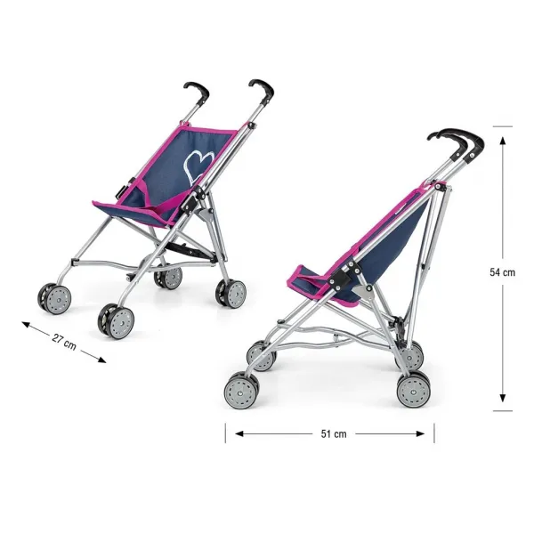 Detský golfový kočík pre bábiky Milly Mally Julia Prestige Navy