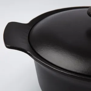Hrniec Ron s pokrievkou 24cm 4,2l (čierny)