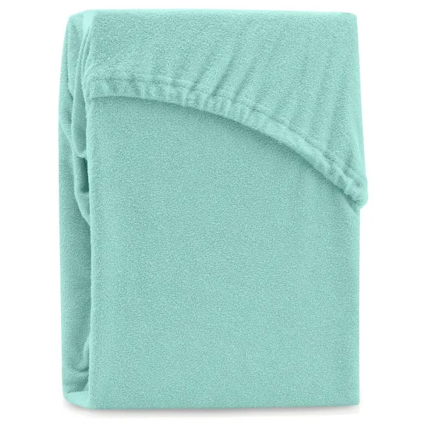 Froté prestieradlo s gumou AmeliaHome Ruby mätové, veľkosť 160-180x200+30