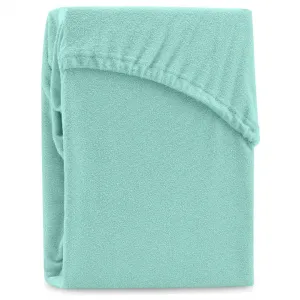 Froté prestieradlo s gumou AmeliaHome Ruby mätové, veľkosť 160-180x200+30