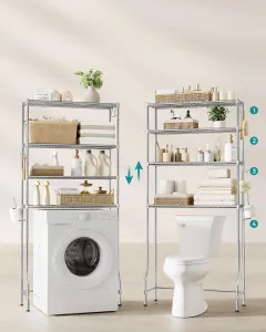 SONGMICS Kúpeľňový regál MULTA strieborný