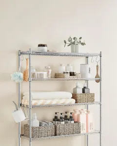 SONGMICS Kúpeľňový regál MULTA strieborný